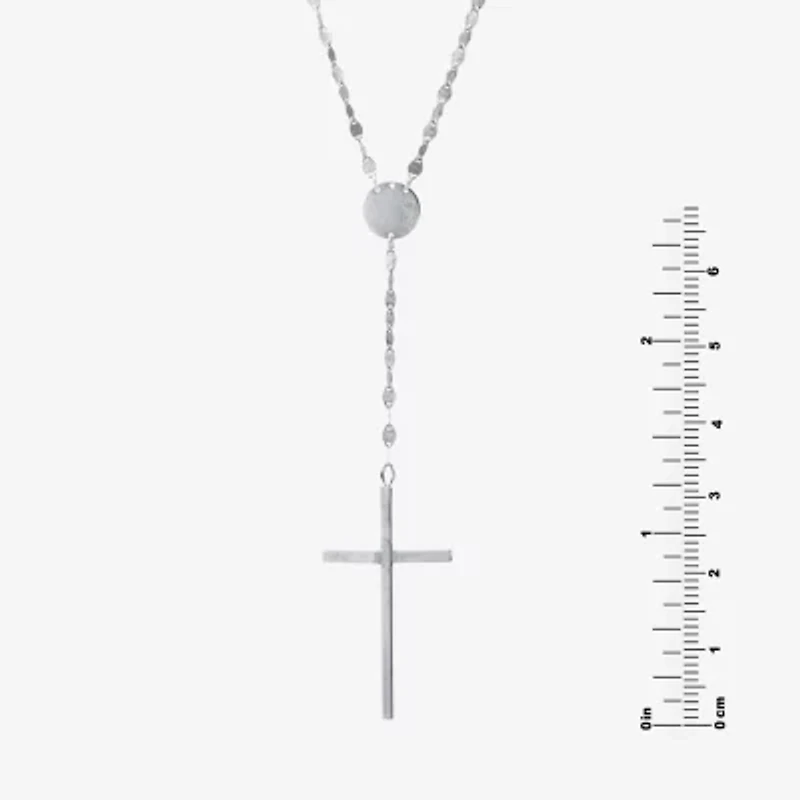 Womens Sterling Silver 18 Inch Rosary Necklace