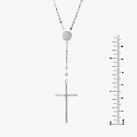 Womens Sterling Silver 18 Inch Rosary Necklace