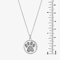 Paw Womens Sterling Silver Round 18 Inch Pendant Necklace