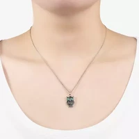 Womens Enhanced Blue Turquoise Sterling Silver 18 Inch Pendant Necklace