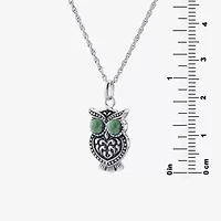 Womens Enhanced Blue Turquoise Sterling Silver 18 Inch Pendant Necklace