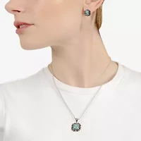 Womens Enhanced Blue Turquoise Sterling Silver 2-pc. Jewelry Set