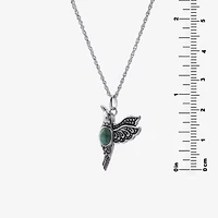 Hummingbird Womens Enhanced Blue Turquoise Sterling Silver 18 Inch Pendant Necklace