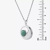 Moon Womens Enhanced Blue Turquoise Sterling Silver Moon 18 Inch Pendant Necklace