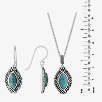 Womens Enhanced Blue Turquoise Sterling Silver -pc. Jewelry Set