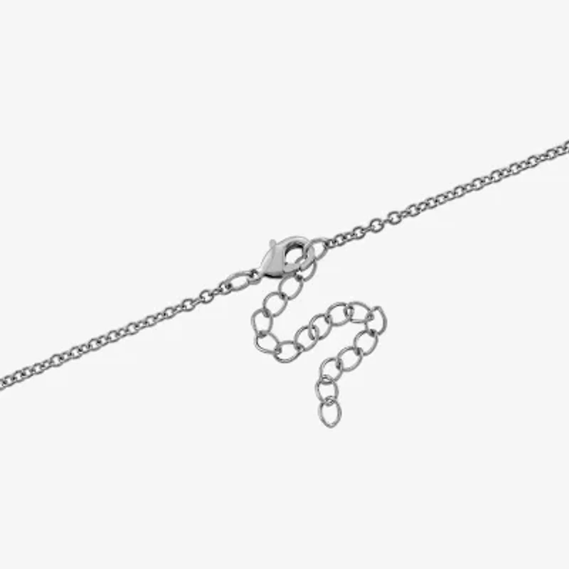 DiamonArt® "Love" Womens White Cubic Zirconia Sterling Silver Pendant Necklace