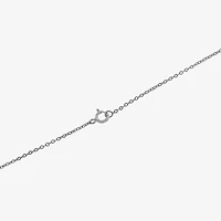 Sterling Silver Crystal Beaded Station Necklace 