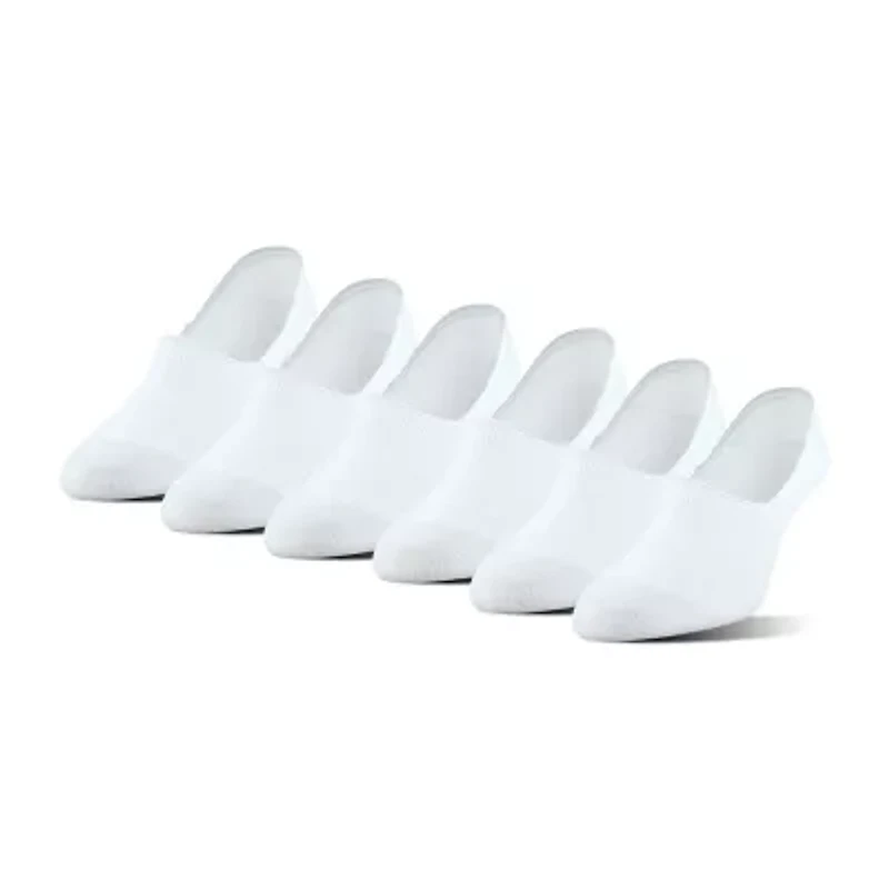 Peds Mid Cut Womens Breathable Multi-Pack 6 Pair Plus Tall Liner Socks