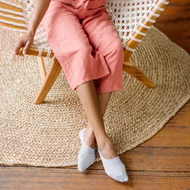 Peds Mid Cut Womens Breathable Multi-Pack 6 Pair Liner Socks