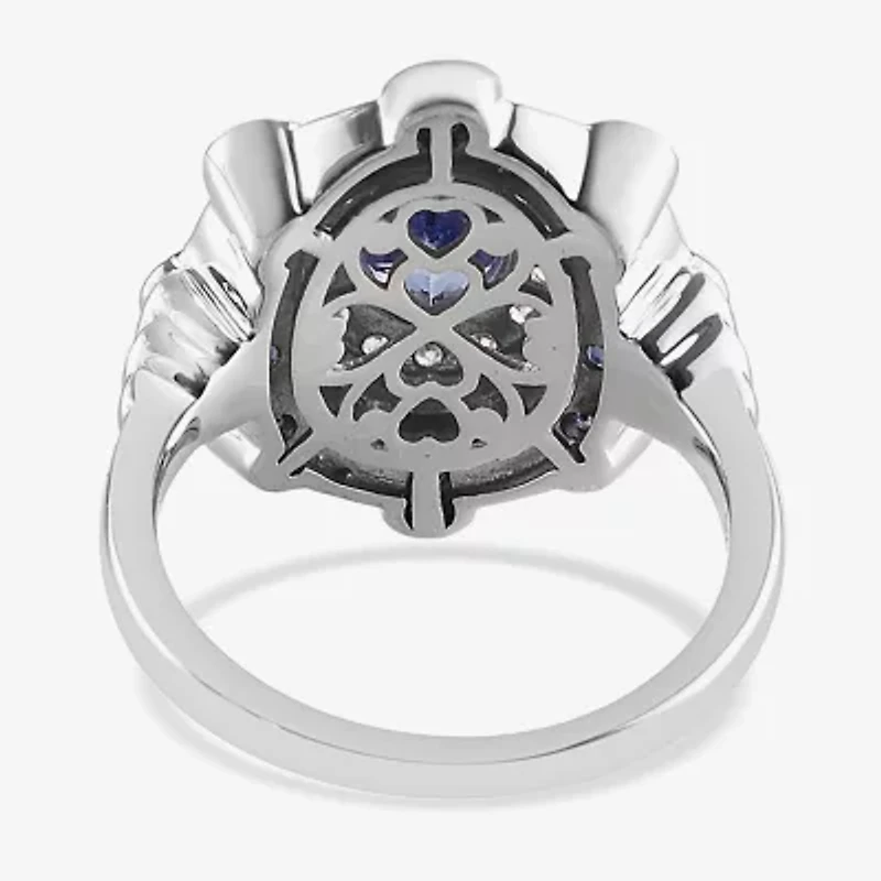 Limited Quantities! Womens Genuine Purple Tanzanite Sterling Silver Cluster Cocktail Ring