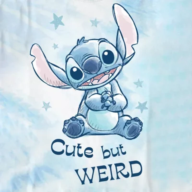 Disney Collection Little & Big Kid Girls Crew Neck Short Sleeve Regular Fit Lilo Stitch Graphic T-Shirt