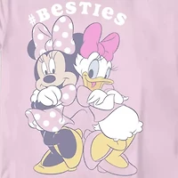 Disney Collection Little & Big Kid Girls Crew Neck Short Sleeve Regular Fit Daisy Duck Minnie Mouse Graphic T-Shirt