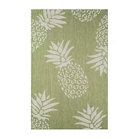 Catherine Pineapples Indoor Outdoor Rectangular Area Rug