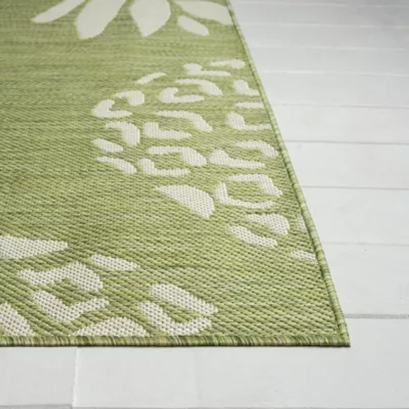 Catherine Pineapples Indoor Outdoor Rectangular Area Rug