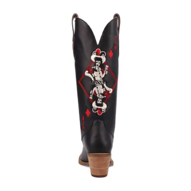 Dingo Womens Jack Of Diamonds Stacked Heel Cowboy Boots