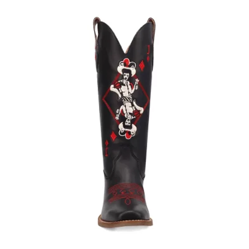 Dingo Womens Jack Of Diamonds Stacked Heel Cowboy Boots