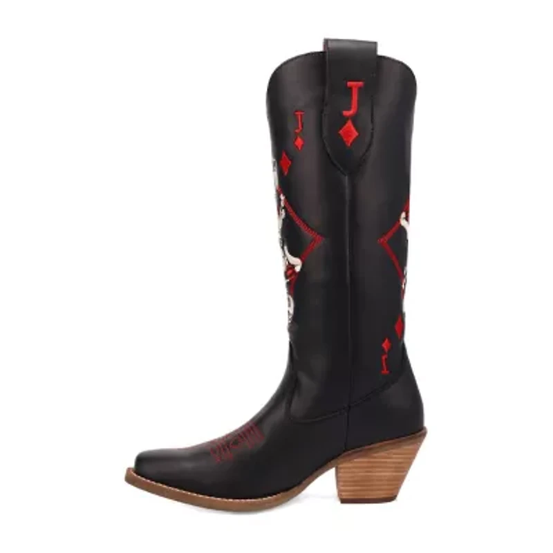 Dingo Womens Jack Of Diamonds Stacked Heel Cowboy Boots