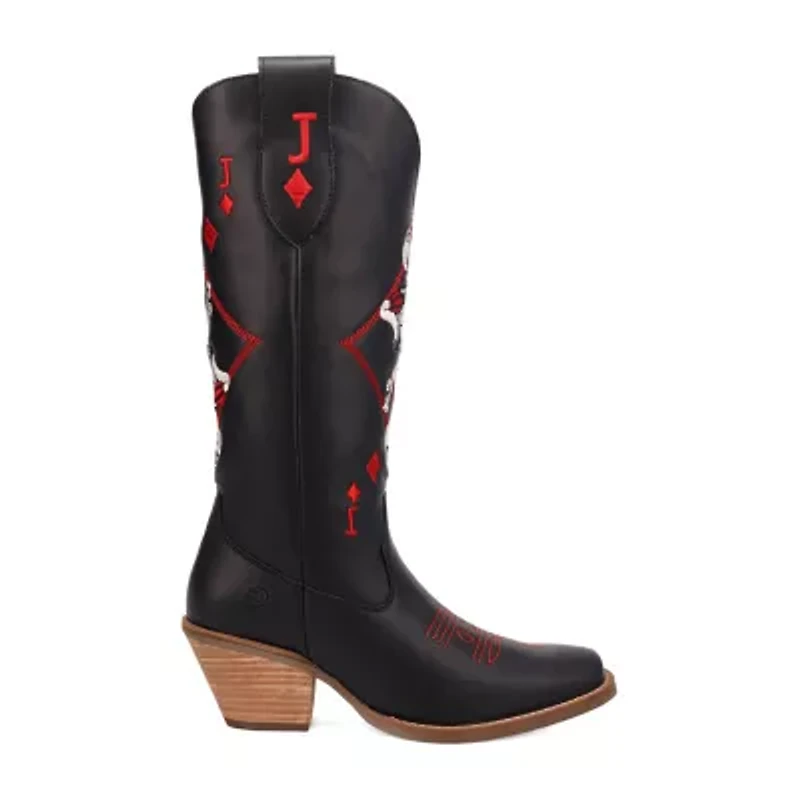 Dingo Womens Jack Of Diamonds Stacked Heel Cowboy Boots