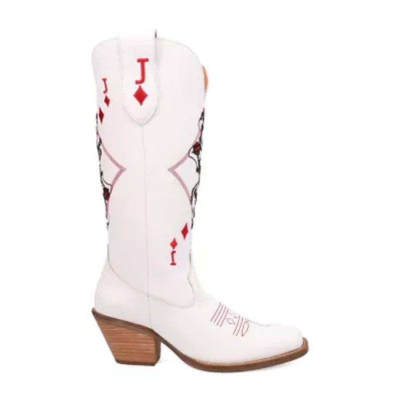 Dingo Womens Jack Of Diamonds Stacked Heel Cowboy Boots