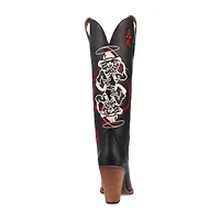 Dingo Womens Ace Of Spades Stacked Heel Cowboy Boots
