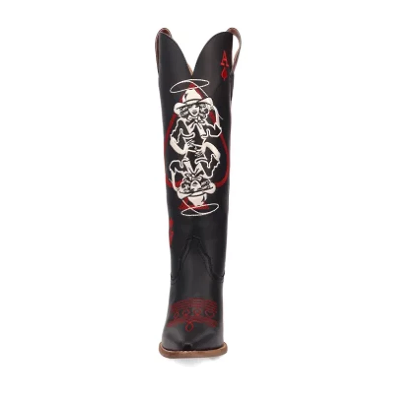 Dingo Womens Ace Of Spades Stacked Heel Cowboy Boots