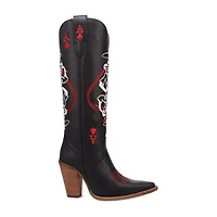 Dingo Womens Ace Of Spades Stacked Heel Cowboy Boots