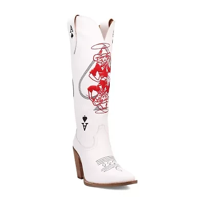 Dingo Womens Ace Of Spades Stacked Heel Cowboy Boots