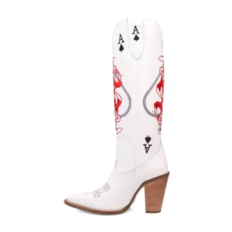 Dingo Womens Ace Of Spades Stacked Heel Cowboy Boots