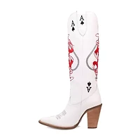 Dingo Womens Ace Of Spades Stacked Heel Cowboy Boots