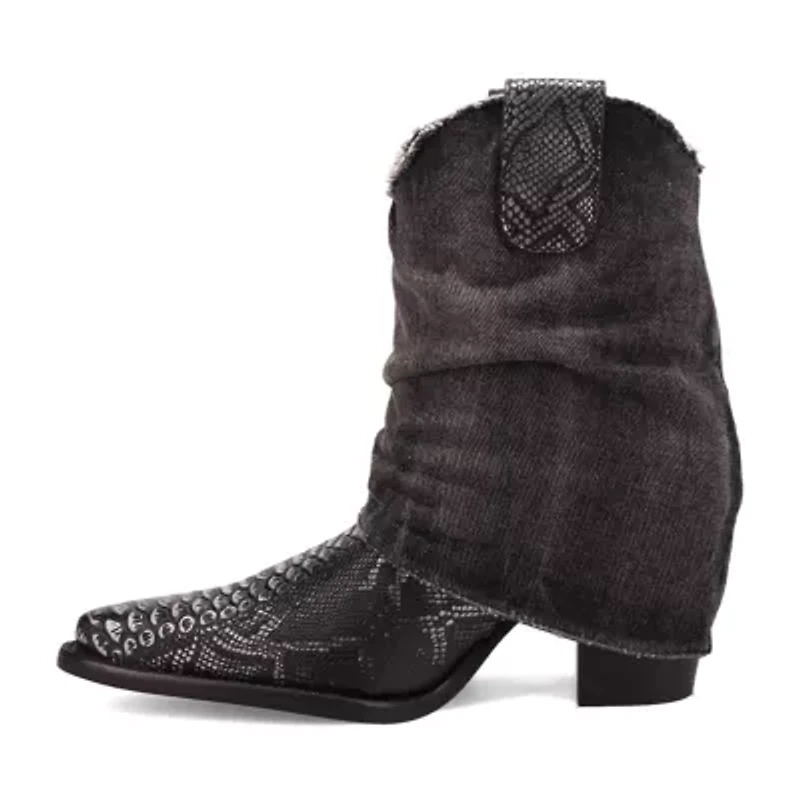 Dingo Womens Denim Dream Block Heel Cowboy Boots