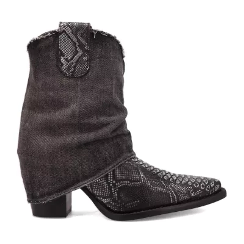 Dingo Womens Denim Dream Block Heel Cowboy Boots