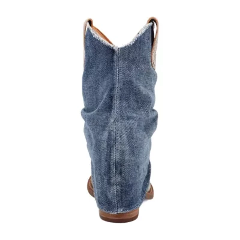 Dingo Womens Denim Dream Block Heel Cowboy Boots