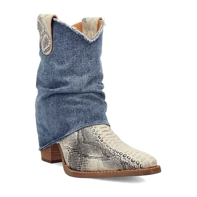 Dingo Womens Denim Dream Block Heel Cowboy Boots