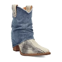 Dingo Womens Denim Dream Block Heel Cowboy Boots