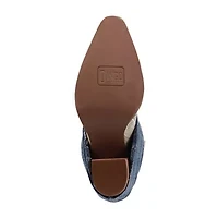 Dingo Womens Denim Dream Block Heel Cowboy Boots