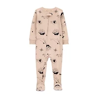 Carter's Toddler Boys Footed Rib Crew Neck Long Sleeve One Piece Pajama