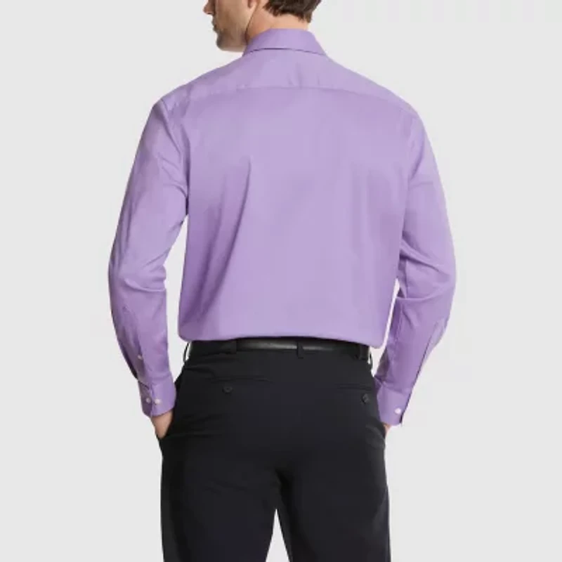 Van Heusen Everyday Defense Stain Shield Mens Regular Fit Stretch Fabric Wrinkle Free Long Sleeve Dress Shirt