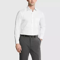 Van Heusen Fitted Everyday Defense Stain Shield Mens Modern Fit Stretch Fabric Wrinkle Free Long Sleeve Dress Shirt