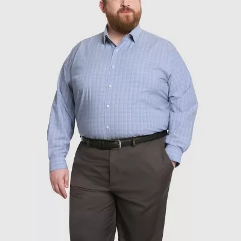 Van Heusen Comfort Performance Mens Big & Tall Classic Fit Stretch Fabric Wrinkle Free Long Sleeve Dress Shirt