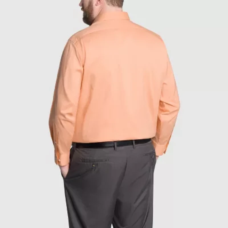Van Heusen Big Everyday Defense Mens Regular Fit Stretch Fabric Wrinkle Free Long Sleeve Dress Shirt
