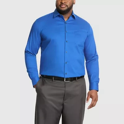 Van Heusen Everyday Defense Mens Big & Tall Classic Fit Stretch Fabric Wrinkle Free Long Sleeve Dress Shirt