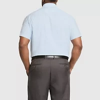 Van Heusen Short Sleeve Poplin Mens Big & Tall Classic Fit Wrinkle Free Plaid Dress Shirt