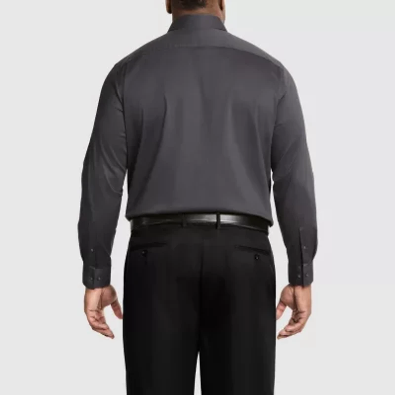 Van Heusen Everyday Defense Mens Big & Tall Classic Fit Stretch Fabric Wrinkle Free Long Sleeve Dress Shirt