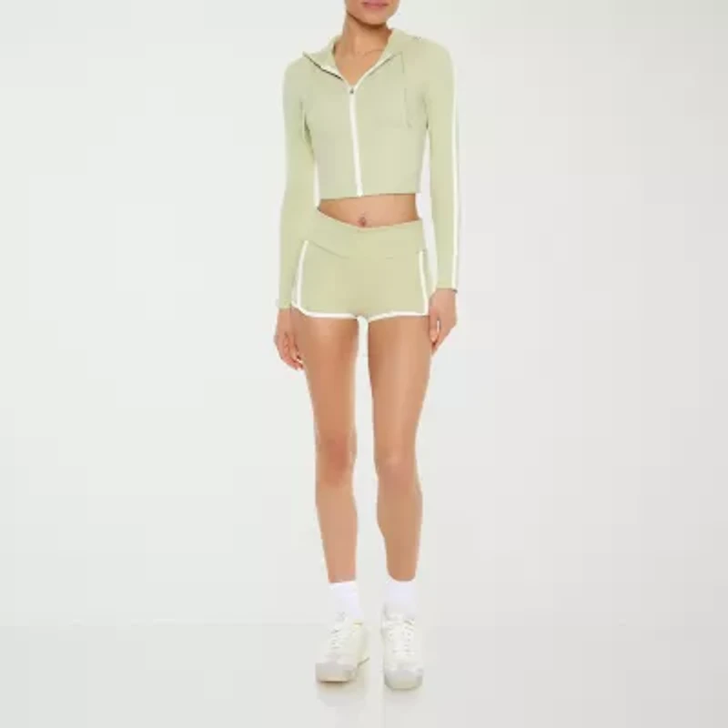 Forever 21 Womens Hooded Lightweight Juniors Track Jacket