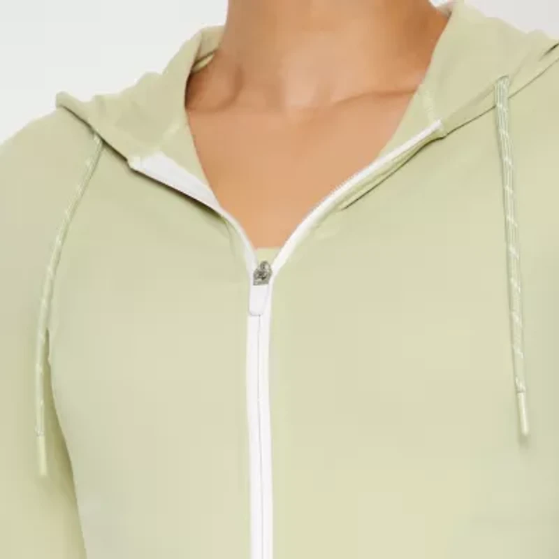 Forever 21 Womens Hooded Lightweight Juniors Track Jacket