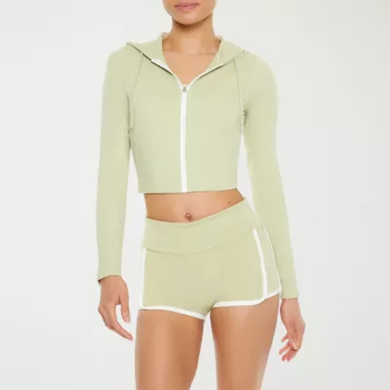 Forever 21 Womens Hooded Lightweight Juniors Track Jacket