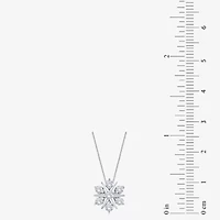 (G/Si2) Womens 1/2 CT. T.W. Lab Grown White Diamond 10K Gold Sunburst 18 Inch Pendant Necklace