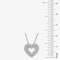 (G/Si2) Womens 1/4 CT. T.W. Lab Grown White Diamond 10K Gold Heart 18 Inch Pendant Necklace