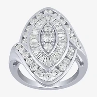 G/Si2) Womens CT. T.W. Lab Grown White Diamond 10K Gold Marquise Cocktail Ring