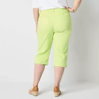 St. John's Bay Womens Plus Straight Mid Rise Capri Pant